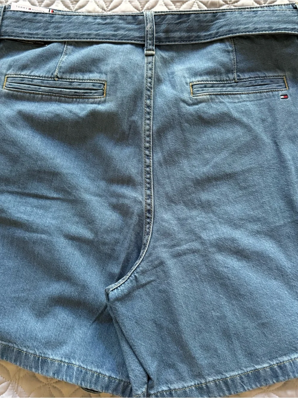 Tommy Hilfiger Light Blue Denim Tie-Waist Women's Shorts